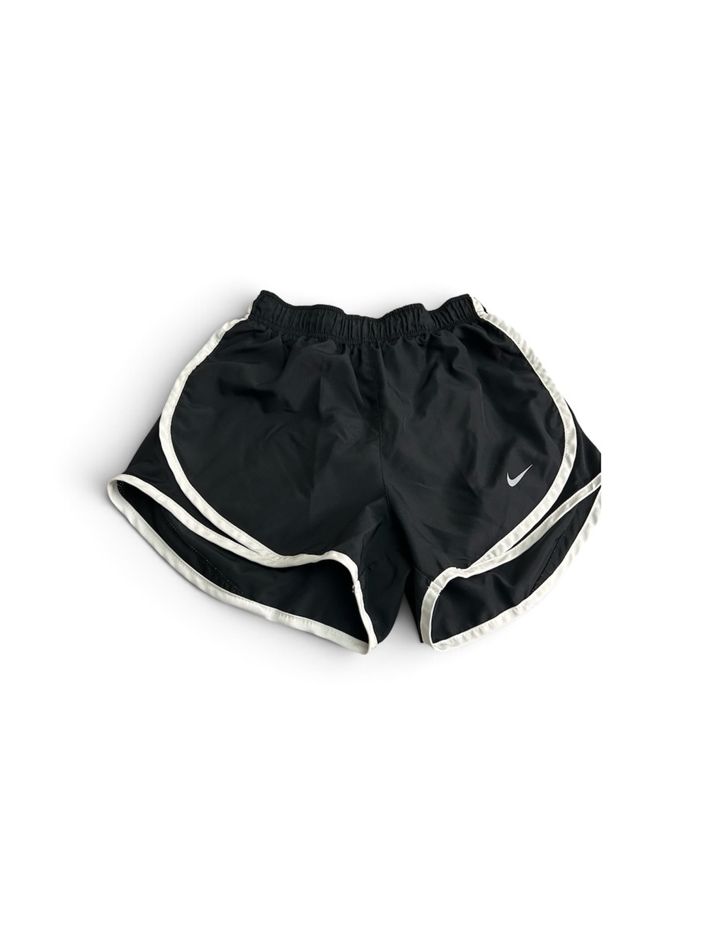 Nike Dri-Fit Tempo Women’s Black Running Shorts with White Piping